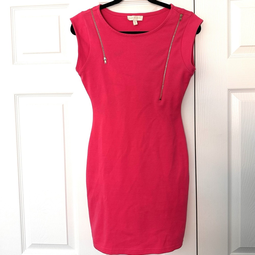 Nicki Minaj bodycon dress S Small Hot Pink Gold‎ Zipper